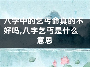 八字中的乞丐命真的不好吗,八字乞丐是什么意思