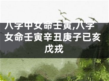 八字中女命壬寅,八字女命壬寅辛丑庚子已亥戊戎