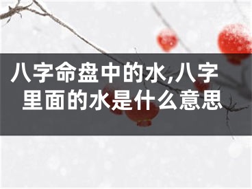 八字命盘中的水,八字里面的水是什么意思