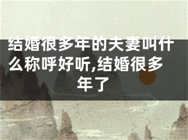 结婚很多年的夫妻叫什么称呼好听,结婚很多年了