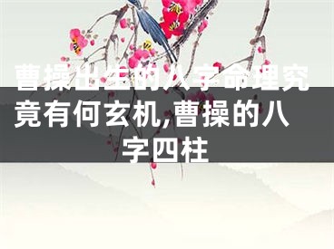 曹操出生的八字命理究竟有何玄机,曹操的八字四柱