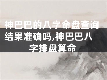 神巴巴的八字命盘查询结果准确吗,神巴巴八字排盘算命