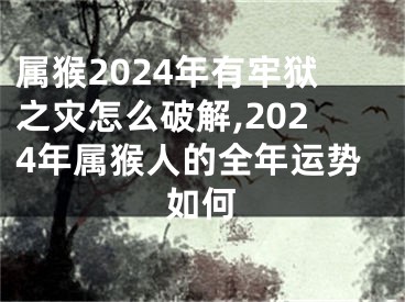 属猴2024年有牢狱之灾怎么破解,2024年属猴人的全年运势如何