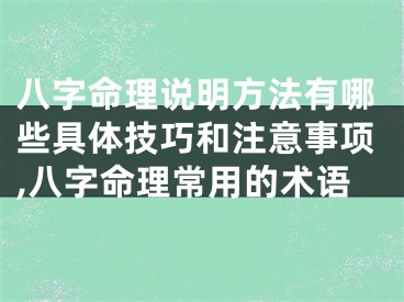 八字命理说明方法有哪些具体技巧和注意事项,八字命理常用的术语
