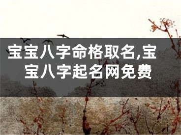 宝宝八字命格取名,宝宝八字起名网免费