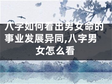 八字如何看出男女命的事业发展异同,八字男女怎么看