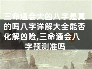 三命通会大凶八字是真的吗八字详解大全能否化解凶险,三命通会八字预测准吗