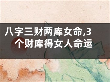 八字三财两库女命,3个财库得女人命运