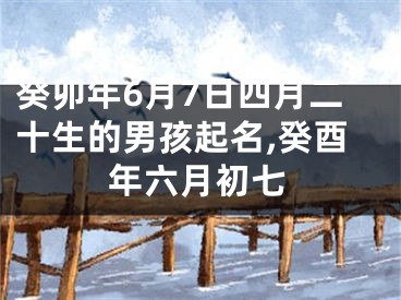 癸卯年6月7日四月二十生的男孩起名,癸酉年六月初七