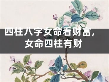 四柱八字女命看财富,女命四柱有财