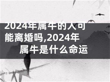 2024年属牛的人可能离婚吗,2024年属牛是什么命运