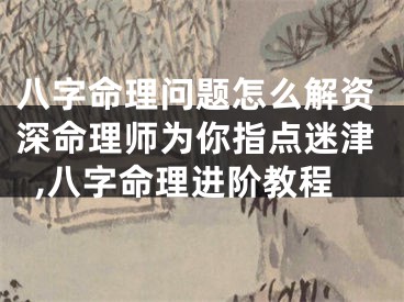 八字命理问题怎么解资深命理师为你指点迷津,八字命理进阶教程