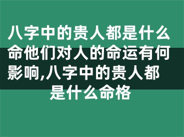 八字中的贵人都是什么命他们对人的命运有何影响,八字中的贵人都是什么命格
