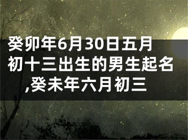 癸卯年6月30日五月初十三出生的男生起名,癸未年六月初三