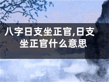 八字日支坐正官,日支坐正官什么意思