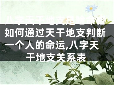 八字天干地支是啥命格如何通过天干地支判断一个人的命运,八字天干地支关系表