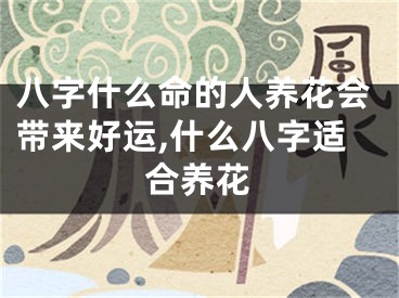 八字什么命的人养花会带来好运,什么八字适合养花