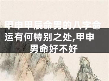 甲申甲辰命男的八字命运有何特别之处,甲申男命好不好