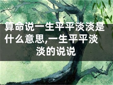 算命说一生平平淡淡是什么意思,一生平平淡淡的说说