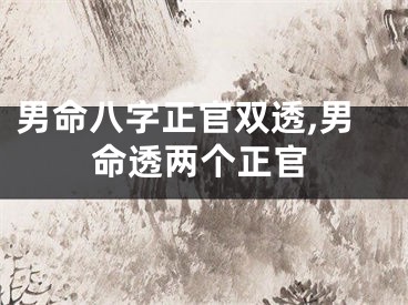 男命八字正官双透,男命透两个正官