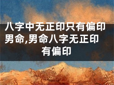 八字中无正印只有偏印男命,男命八字无正印有偏印