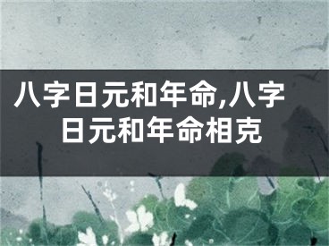 八字日元和年命,八字日元和年命相克