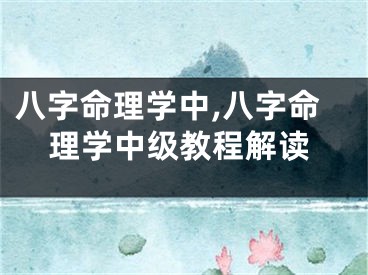 八字命理学中,八字命理学中级教程解读