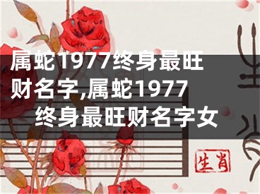 属蛇1977终身最旺财名字,属蛇1977终身最旺财名字女