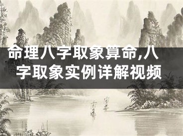 命理八字取象算命,八字取象实例详解视频