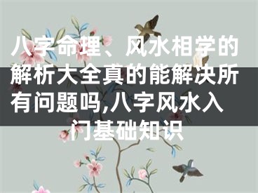 八字命理、风水相学的解析大全真的能解决所有问题吗,八字风水入门基础知识