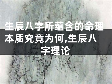 生辰八字所蕴含的命理本质究竟为何,生辰八字理论