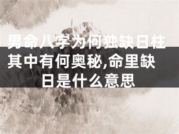 男命八字为何独缺日柱其中有何奥秘,命里缺日是什么意思
