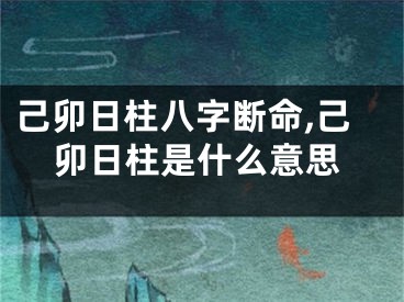 己卯日柱八字断命,己卯日柱是什么意思