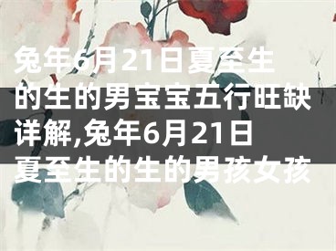 兔年6月21日夏至生的生的男宝宝五行旺缺详解,兔年6月21日夏至生的生的男孩女孩