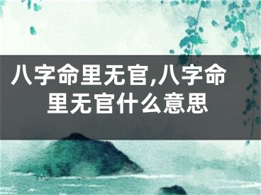 八字命里无官,八字命里无官什么意思