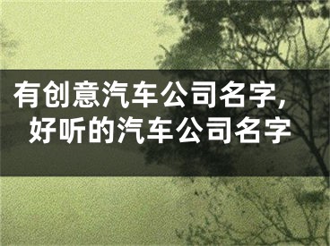 有创意汽车公司名字,好听的汽车公司名字