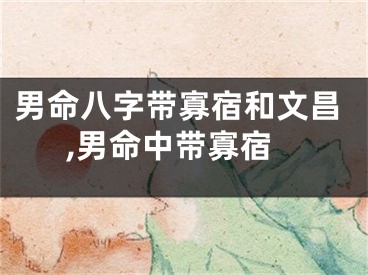 男命八字带寡宿和文昌,男命中带寡宿