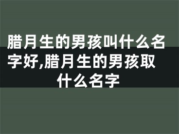 腊月生的男孩叫什么名字好,腊月生的男孩取什么名字