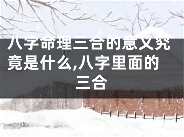 八字命理三合的意义究竟是什么,八字里面的三合
