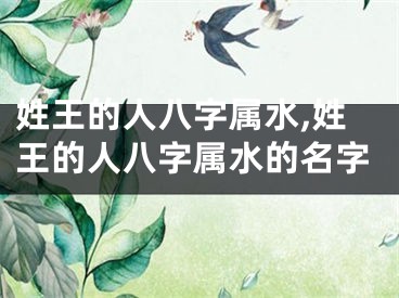姓王的人八字属水,姓王的人八字属水的名字