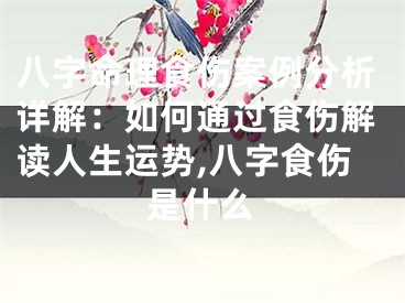 八字命理食伤案例分析详解：如何通过食伤解读人生运势,八字食伤是什么
