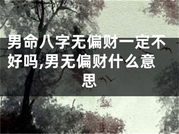 男命八字无偏财一定不好吗,男无偏财什么意思