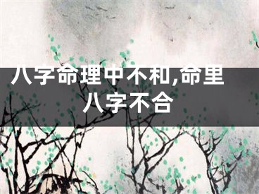 八字命理中不和,命里八字不合