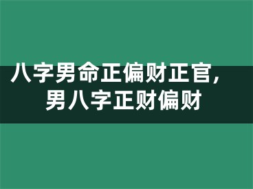 八字男命正偏财正官,男八字正财偏财