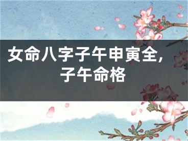 女命八字子午申寅全,子午命格