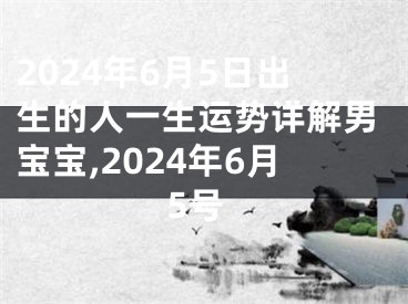 2024年6月5日出生的人一生运势详解男宝宝,2024年6月5号