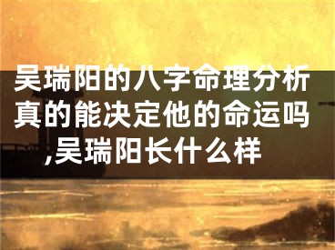吴瑞阳的八字命理分析真的能决定他的命运吗,吴瑞阳长什么样