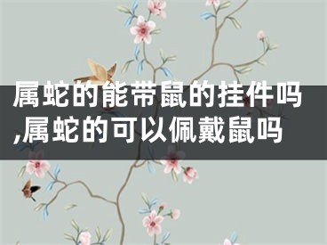属蛇的能带鼠的挂件吗,属蛇的可以佩戴鼠吗