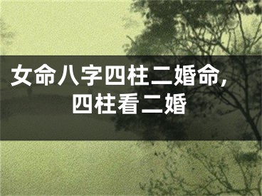 女命八字四柱二婚命,四柱看二婚