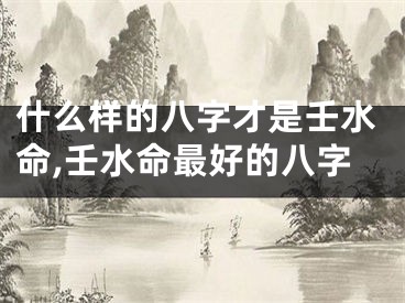什么样的八字才是壬水命,壬水命最好的八字